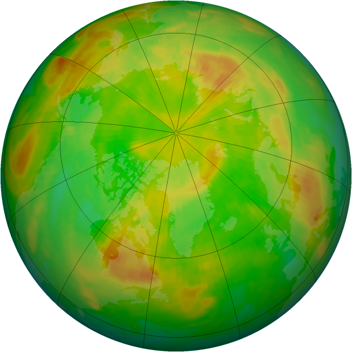 Arctic ozone map for 29 May 1990